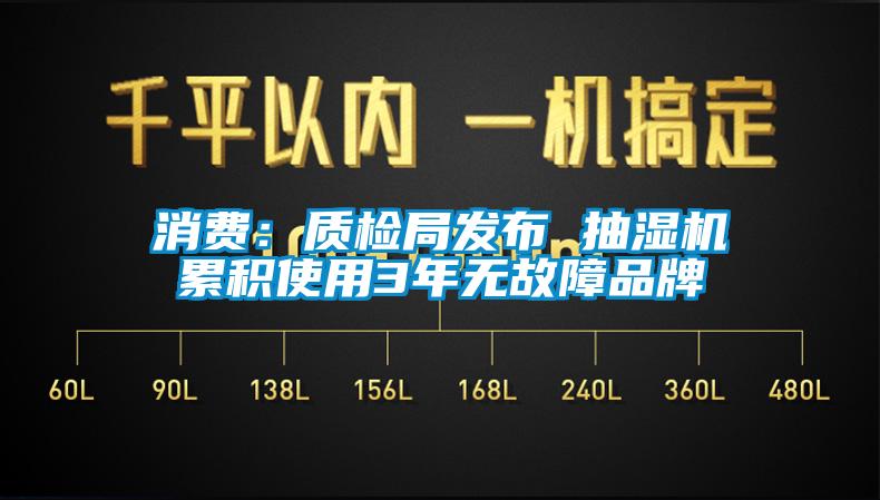 消費:質檢局發布 抽濕機累積使用3年無故障品牌