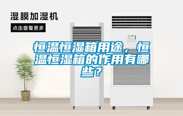 恒溫恒濕箱用途，恒溫恒濕箱的作用有哪些？